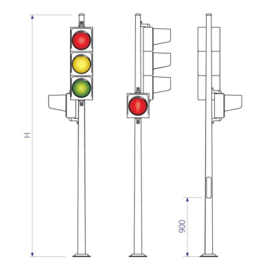 Trụ đèn tín hiệu giao thông loại không có cần vươn